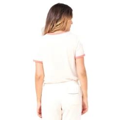T-SHIRT RIP CURL TIKI RINGER BEIGE FEMME -Gumotex Boutique t shirt rip curl tiki ringer beige femme 2