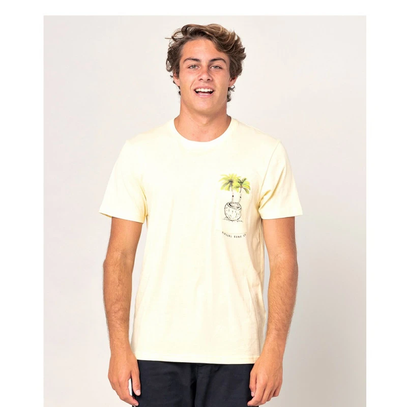 Rip Curl T-SHIRT RIPCURL IN DA POCKET TEE JAUNE CLAIR 2 Rip Curl T-SHIRT RIPCURL IN DA POCKET TEE JAUNE CLAIR – Image 2